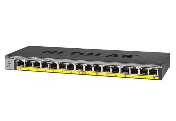 Netgear 16-port Gigabit Ethernet Unmanaged FlexPoE PoE+ Switch with 16 PoE+ Ports (76W)