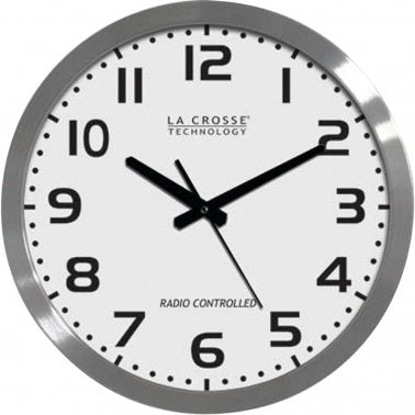La Crosse Technology 16" Brushed Metal Atomic Wall Clock