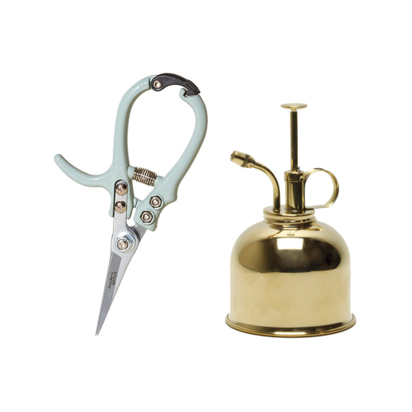 Modern Sprout Brass Plant Mister + Pruning  Shears