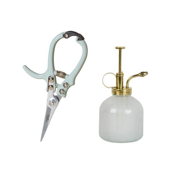 Modern Sprout White Plant Mister + Pruning  Shears