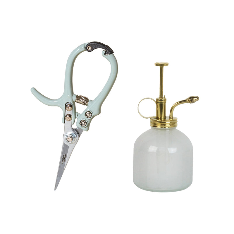 Modern Sprout White Plant Mister + Pruning  Shears