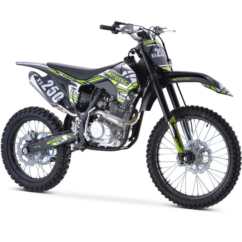 MotoTec X5 250cc 4-Stroke Gas Dirt Bike | Free Shipping | Wellbots