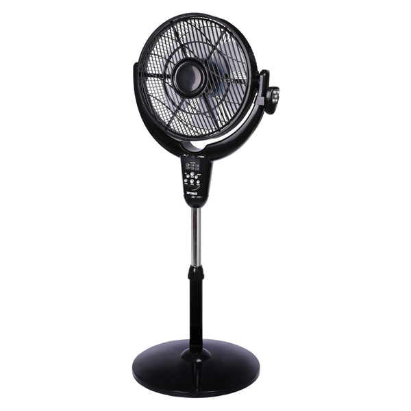 Optimus F-7508 F-7508 3-Speed 70-Watt 14-In. Portable Louver-Rotating Oscillating Pedestal Air Circulator with Remote and LED Display