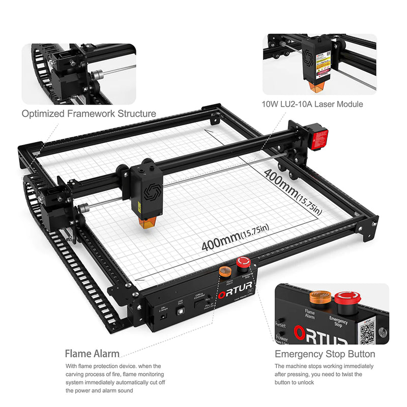 Ortur LM2 Pro S2 Laser Engraving & Cutting Machine 15,000mm/min 10W & 5W