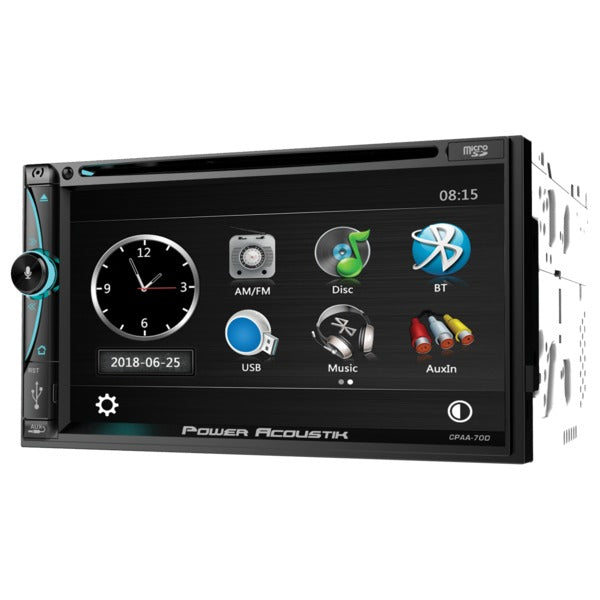Power Acoustik 7-Inch Double-DIN In-Dash DVD Receiver with Bluetooth, Apple CarPlay, and Android Auto