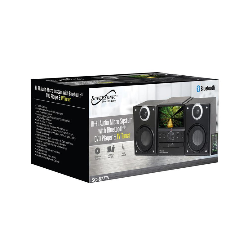 Supersonic Hi-Fi Audio Micro System with Bluetooth®, DVD Player & TV Tuner