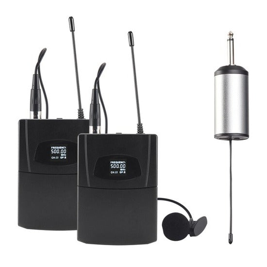 Blackmore Pro Audio Dual Portable Dynamic Lapel Wireless UHF Microphone System