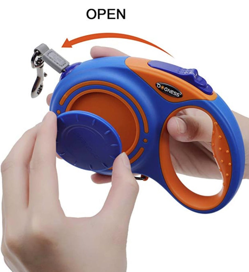 DOGNESS Smart Retractable Leash Package (Blue) - one Bluetooth Speaker, one LED Light Pets Dogness