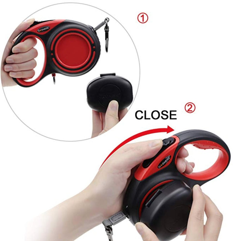 DOGNESS Smart Retractable Leash Package - one Bluetooth Speaker, one LED Light Pets Dogness