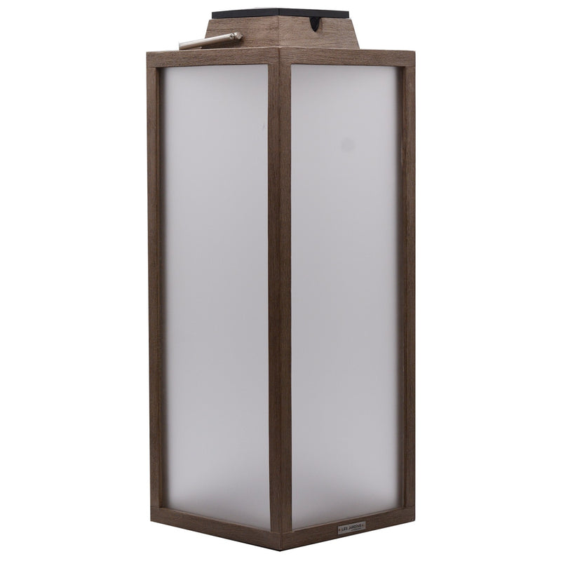 Les Jardins Tradition Weathered Teak Solar Powered Lantern