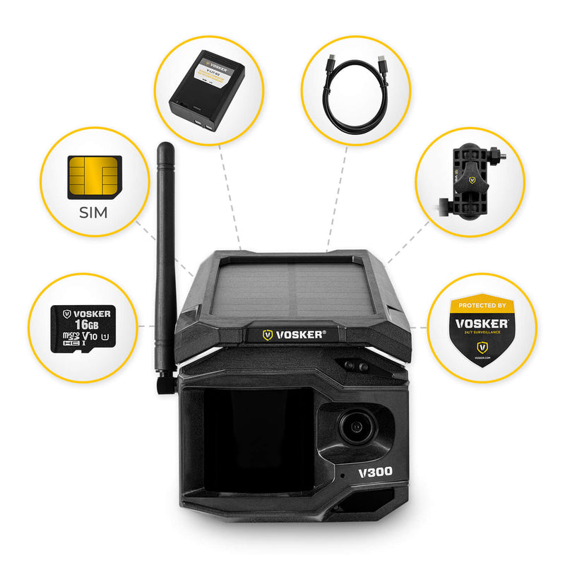 Vosker V300-US–Live View Solar Powered 4G-LTE Cellular Outdoor Security Camera
