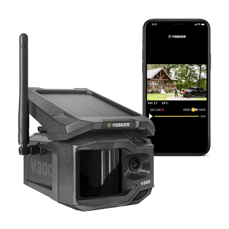 Vosker V300-US–Live View Solar Powered 4G-LTE Cellular Outdoor Security Camera