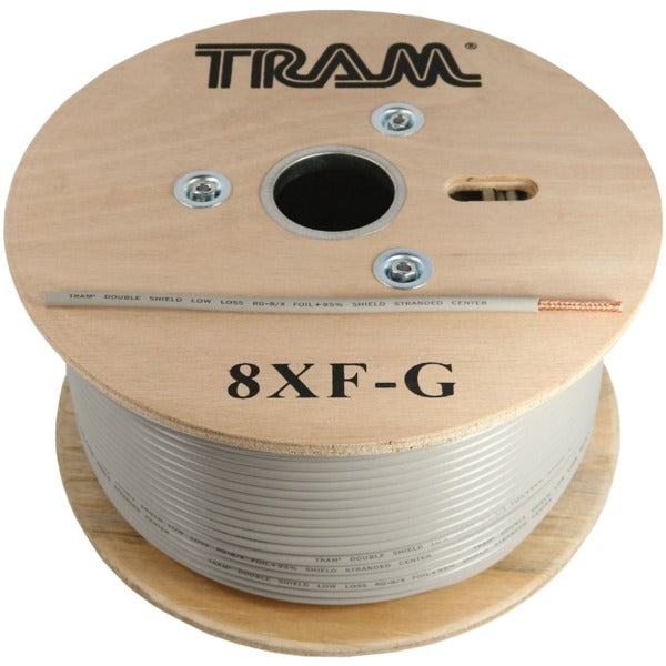 Tram 8XF-G RG8X Tramflex Precision Double-Shield RF Coax Cable with Gray Jacket, 500 Feet