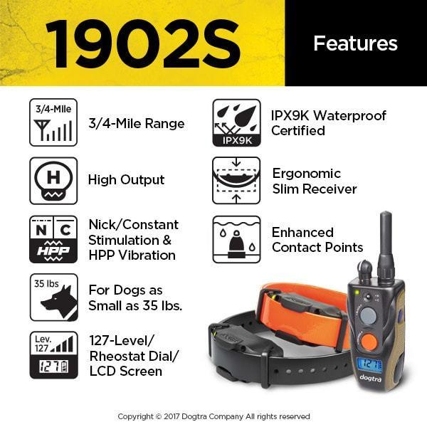 Dogtra 1902S 2 - Dog Training Collar System 3/4 Mile Range Pets Dogtra