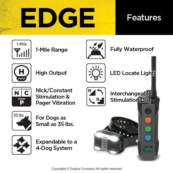 Dogtra EDGE 1-Mile Remote Trainer Expands Up To 4 Dogs Pets Dogtra