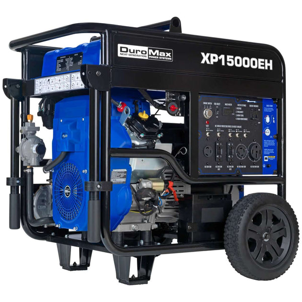 Generador híbrido de combustible dual DuroMax XP15000EH de 15 000 vatios (grado A) REFURB