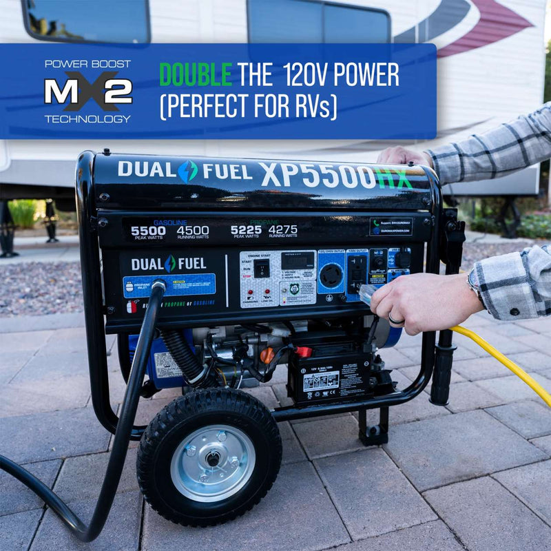 DuroMax XP5500HX 5,500 Watt 7.5 HP Dual Fuel Portable Generator With CO Alert 50- States (Grade A Refurbished)