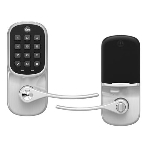 Yale Assure Lever Keypad with Key Option (for doors with no deadbolt) - Satin Nickel