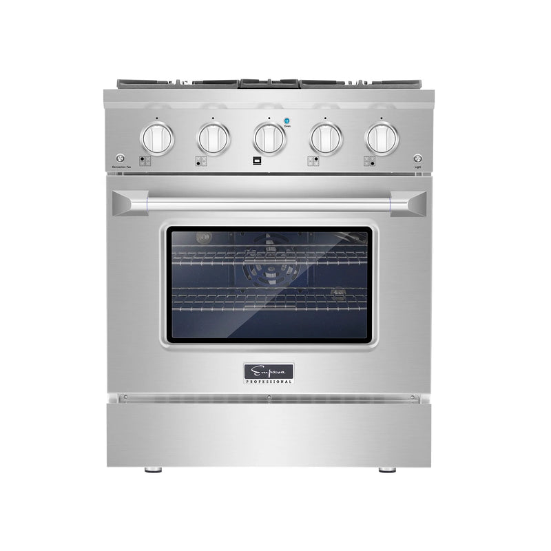 Cocina a gas deslizable de un solo horno Pro-Style de 30 in de Empava 30GR07 