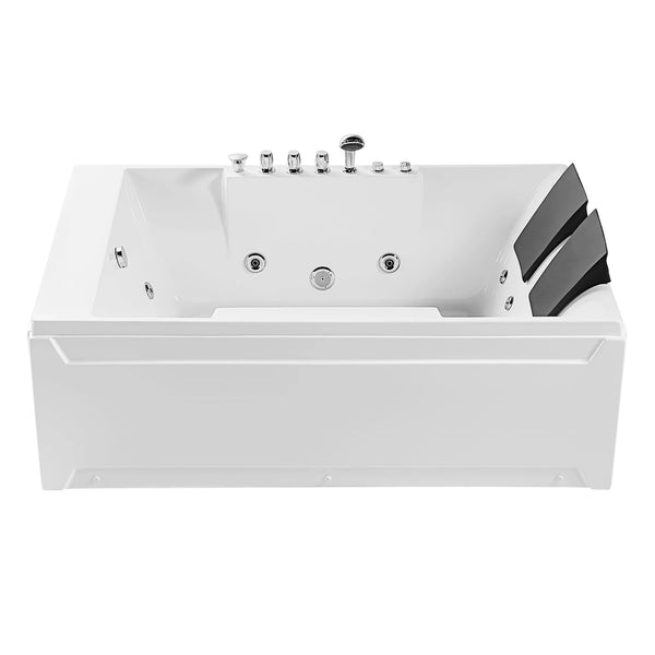 Empava 72 in. Whirlpool Rectangular Bathtub - EMPV-72JT367LED