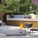 Pizzello FOP-180084 Exterior Faux Stone Propane Fire Pit For Outdoor Garden Backyard with Water Proof Cover