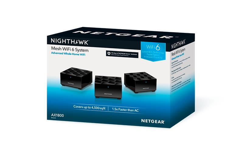 Netgear Nighthawk Mesh AX1800 - 4 streams 3 pack with 90 day Armor Free Trial