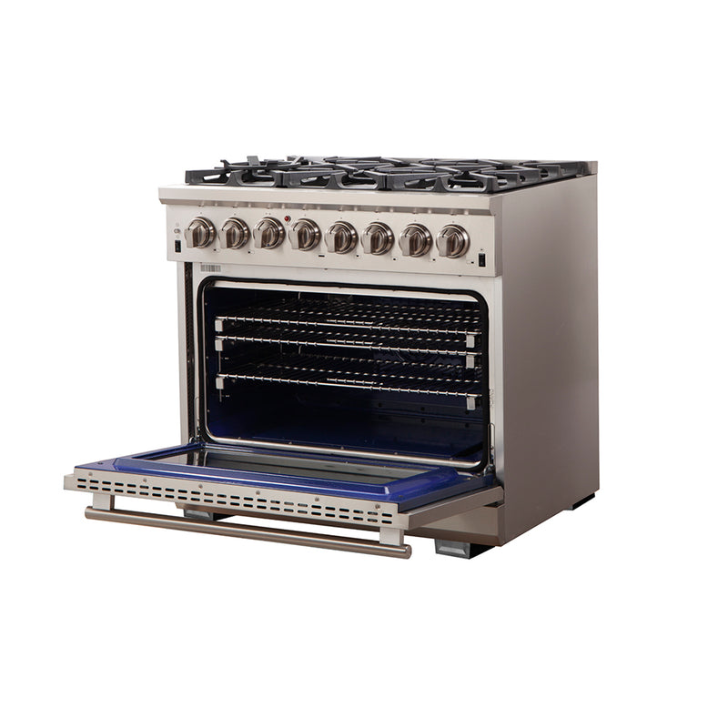 Forno Capriasca - Titanium Professional 36" Freestanding Dual Fuel Electric 240V Oven Range