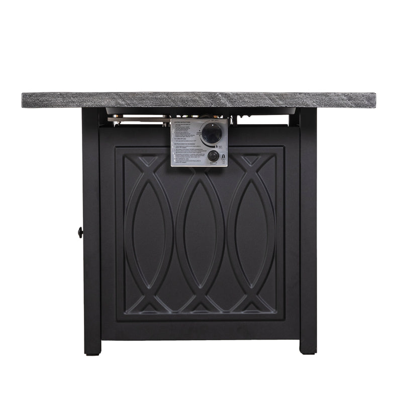 Pizzello FOP-210020 35'' Outdoor Auto-Ignition Propane Gas Fire Table with Waterproof Cover for Patio Courtyard Balcony