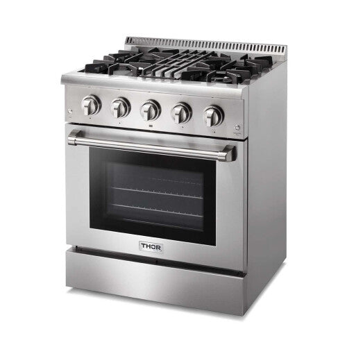 Thor Kitchen 30 Inch Professional Dual Fuel Range in Stainless Steel