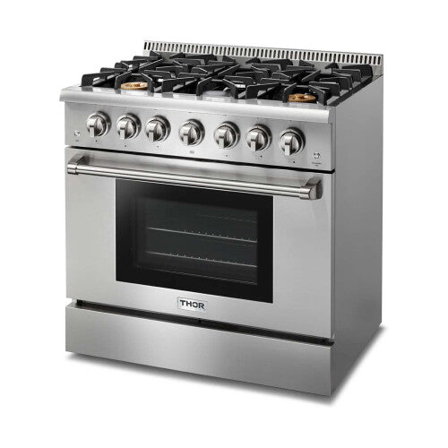 Thor Kitchen36 Inch Professional Gas Range in Stainless Steel