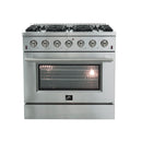 Forno FFSGS6244-36 WHT/BLK/RED/BLU Galiano - Gold Professional 36" Freestanding Door Gas Range