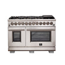 Forno FFSGS6187-48 WHT/BLK/RED/BLU Capriasca - Horno eléctrico de puerta independiente de 48" con doble combustible y 240 V de Titanium Professional