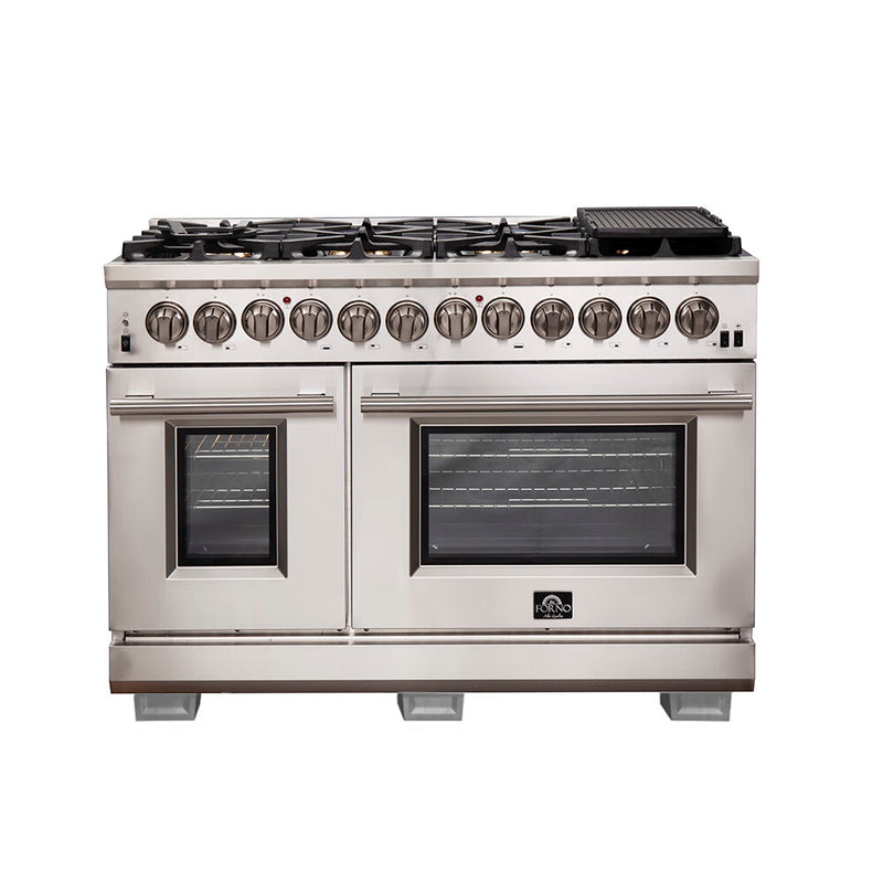 Forno FFSGS6187-48 WHT/BLK/RED/BLU Capriasca - Titanium Professional 48" Freestanding Dual Fuel Electric 240V Door Oven Range