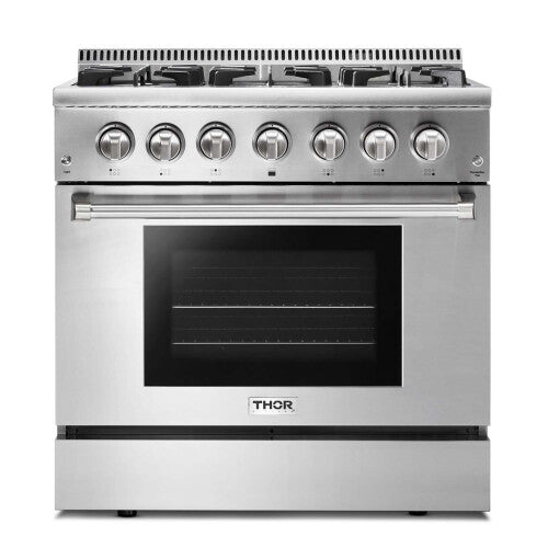 Thor Kitchen 36 Inch Professional Dual Fuel Range in Stainless Steel