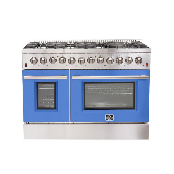 Forno FFSGS6244-48  WHT/BLK/RED/BLU Galiano - Gold Professional 48" Freestanding Door Gas Range