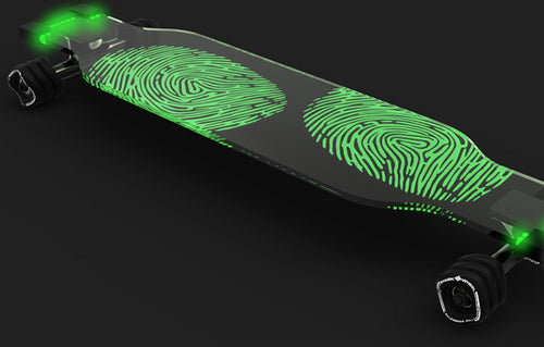 Shark Wheel Clear Fingerprint Acrylic Longboard