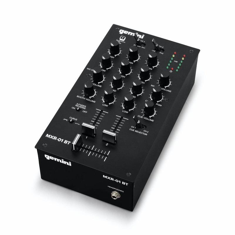Gemini MXR-01BT 2 Channels DJ Mixer w/ Bluetooth Input