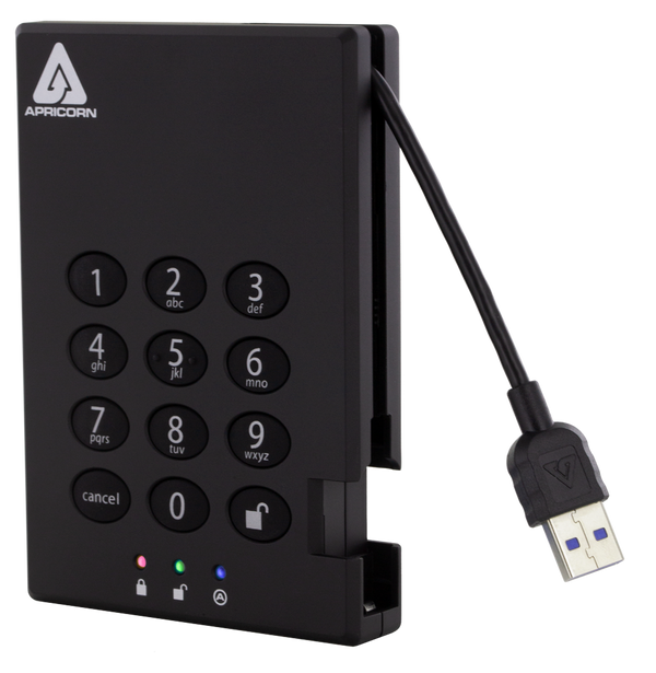 Apricorn Aegis Padlock 3.0 Mass Storage Encrypted Hard Drive -  - Free Shipping on Wellbots