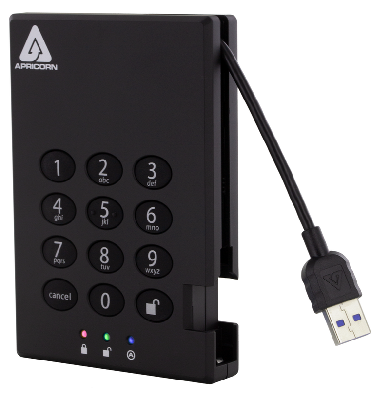 Apricorn Aegis Padlock 3.0 Mass Storage Encrypted Solid State Drive -  - Free Shipping on Wellbots