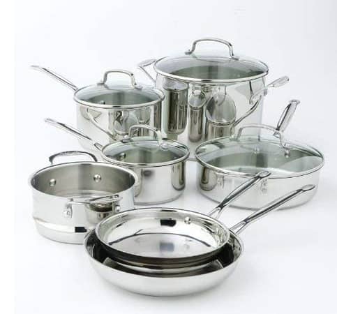 Cuisinart 77-11G 11-Piece Chef's Classic Cookware Set, Stainless Steel 