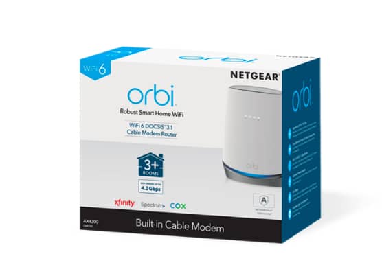 Enrutador módem por cable WiFi 6 de 4,2 Gbps y tribanda Orbi (AX4200) 