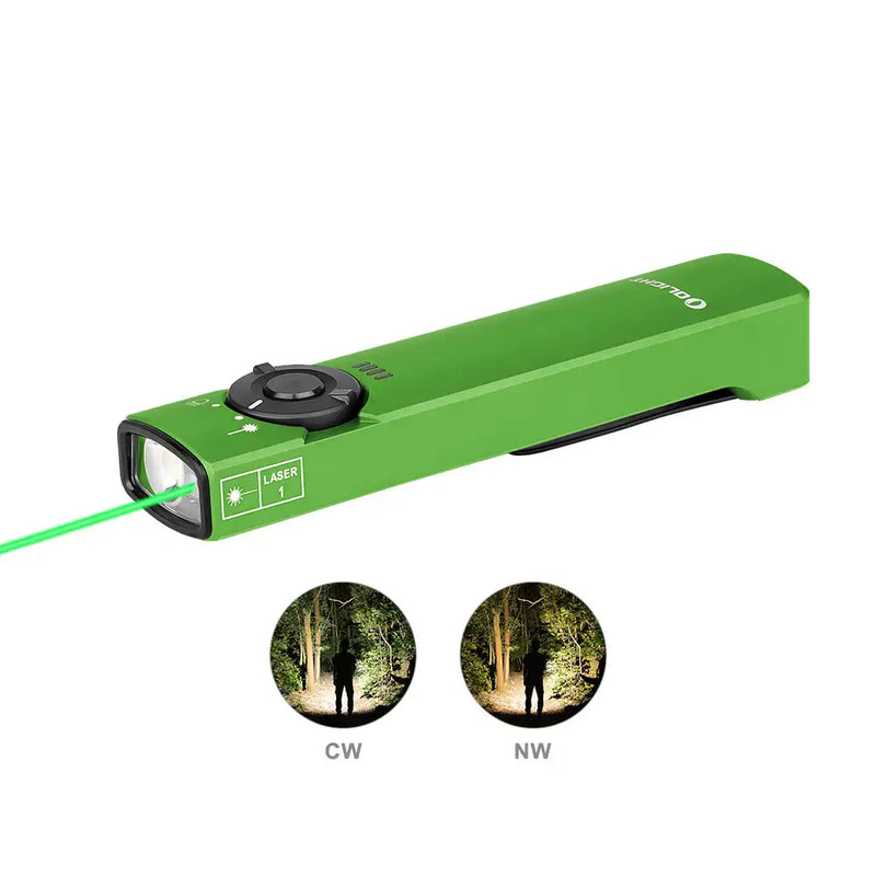 Olight Arkfeld Flat Flashlight with Green Laser & White Light