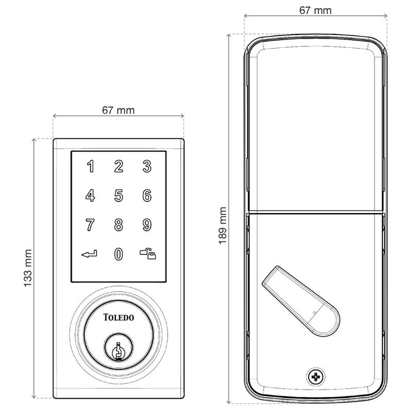 Toledo Single Cylinder Touch Z-Wave Electronic Deadbolt