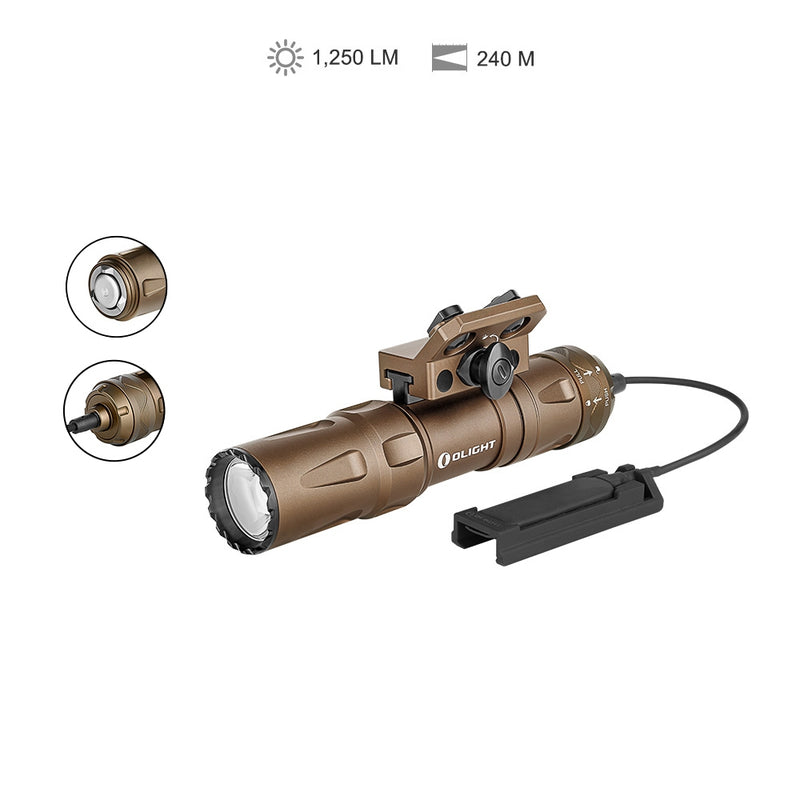 Olight Odin Mini Rail Mounted Tactical Flashlight - 1,250 Lumens