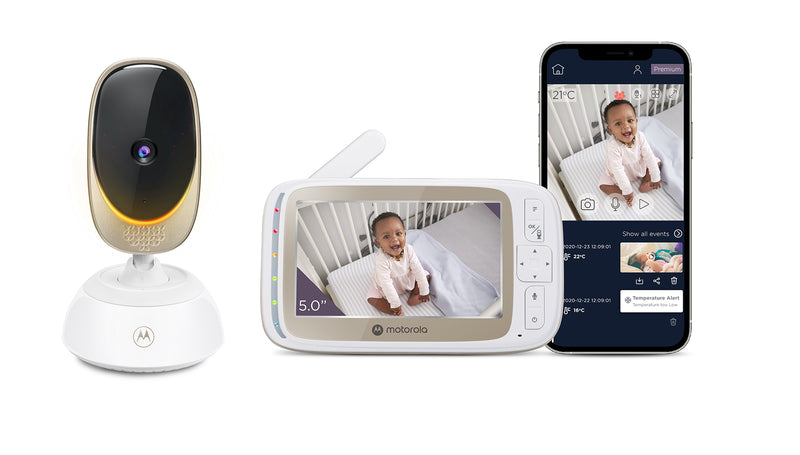 Monitor para bebés con video de 720p y motorizado con conexión de 5" Motorola VM85 Connect